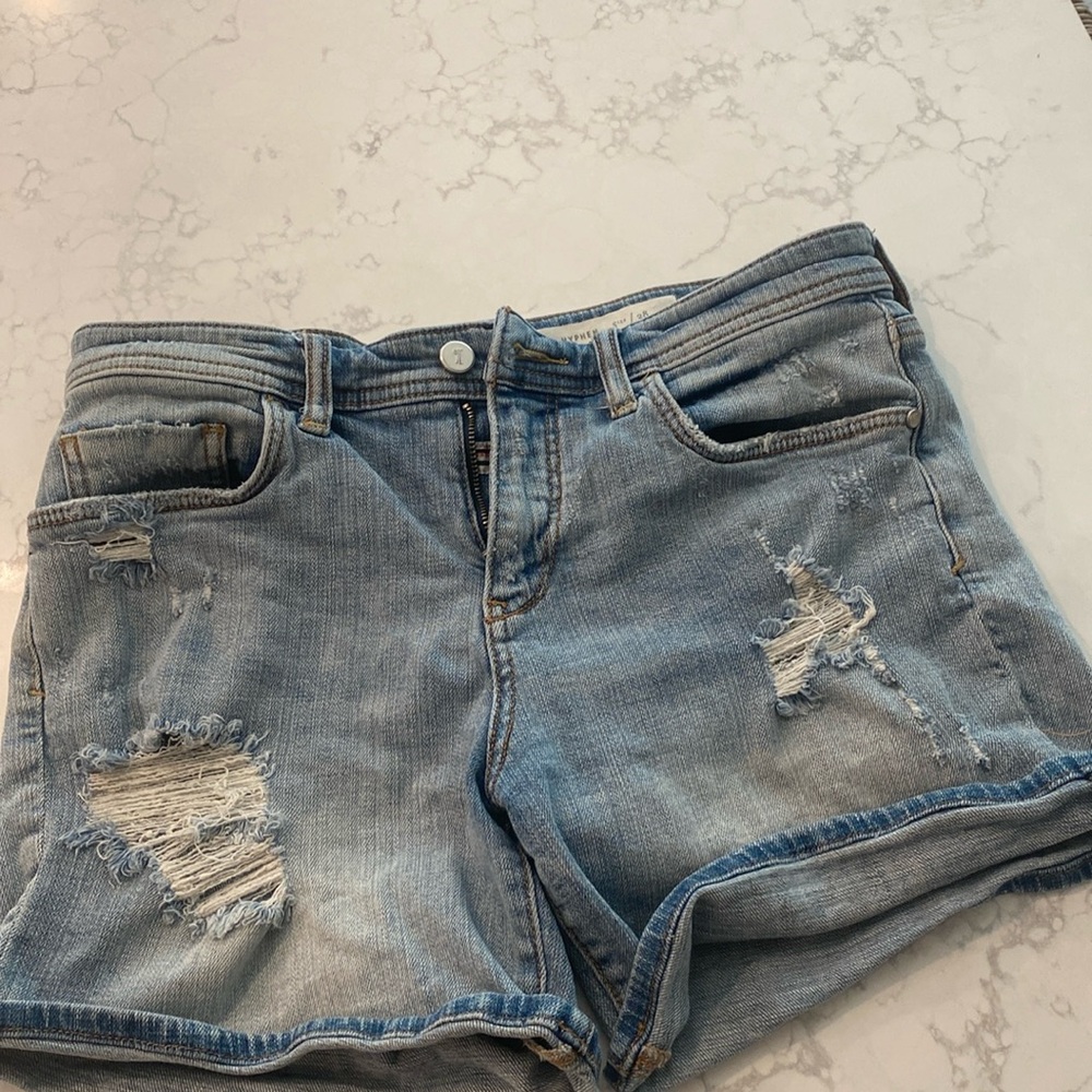 anthropology pilcro hyphen deniem shorts